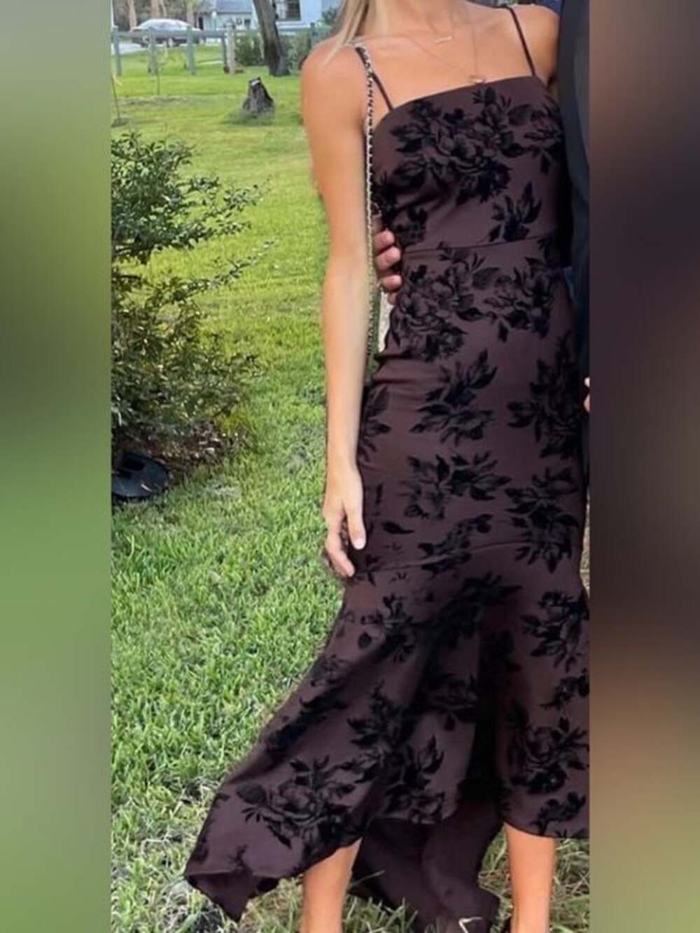 L'abeye Chocolate Floral Mermaid Dress